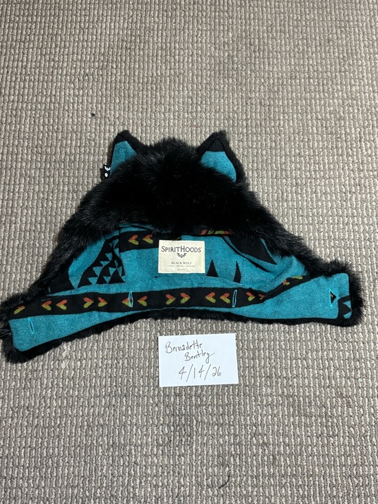 SpiritHoods Accessories - SpiritHoods Black Wolf Half Hood with Teal inside